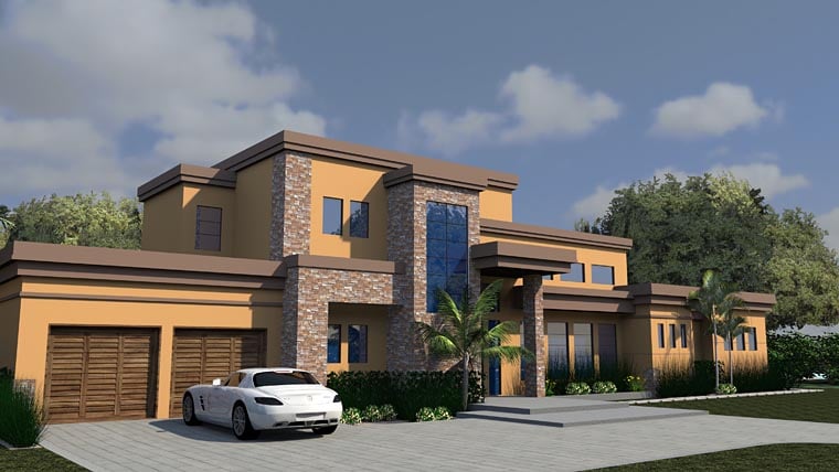 Contemporary, Modern Plan with 6157 Sq. Ft., 6 Bedrooms, 7 Bathrooms, 3 Car Garage Picture 4
