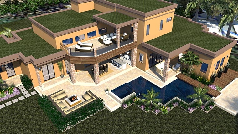 Contemporary, Modern Plan with 6157 Sq. Ft., 6 Bedrooms, 7 Bathrooms, 3 Car Garage Picture 5