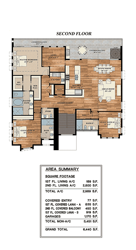 Contemporary House Plan 71566 with 3 Beds, 4 Baths, 3 Car Garage Second Level Plan