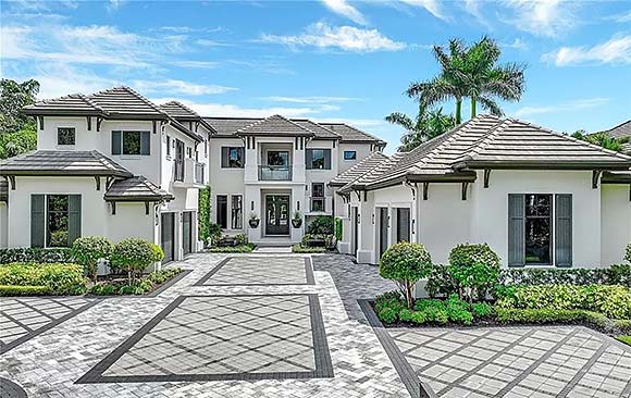European, Florida, Mediterranean, Modern House Plan 71568 with 5 Beds, 7 Baths, 5 Car Garage Elevation