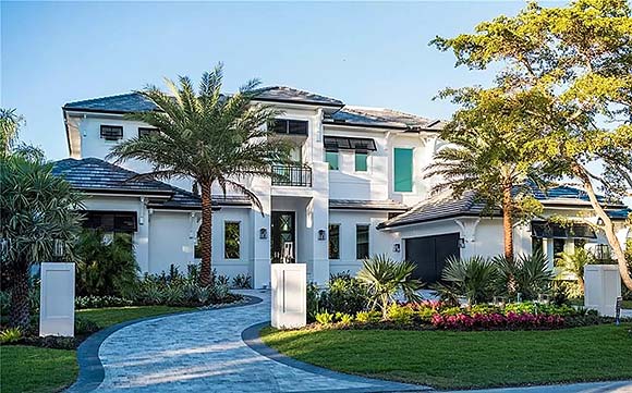 Coastal, Contemporary, Florida House Plan 71570 with 5 Beds, 7 Baths, 3 Car Garage Elevation