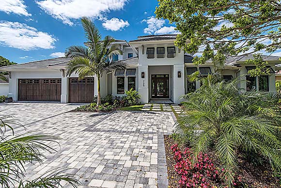 Coastal, Contemporary, Florida House Plan 71573 with 4 Beds, 5 Baths, 3 Car Garage Elevation