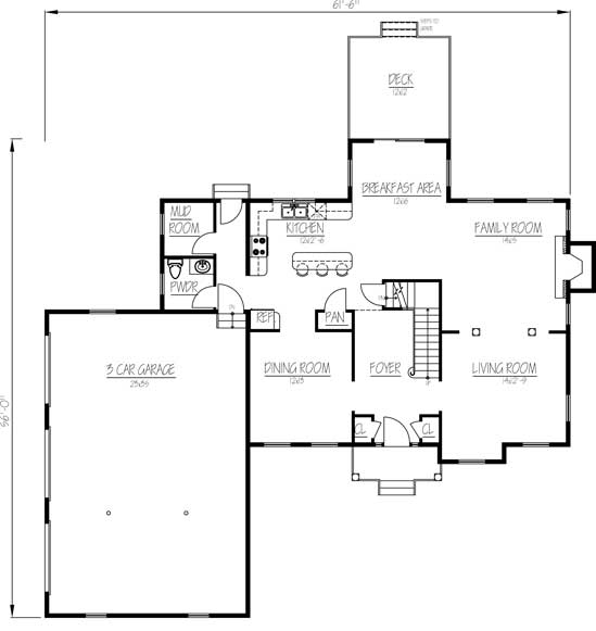 Cottage, Farmhouse House Plan 71900 with 4 Beds, 3 Baths, 3 Car Garage Level One