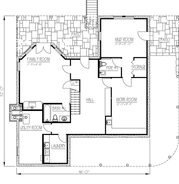 House Plan 71903 with 3 Beds, 5 Baths Lower Level