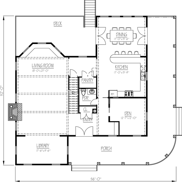 House Plan 71903 with 3 Beds, 5 Baths Level One