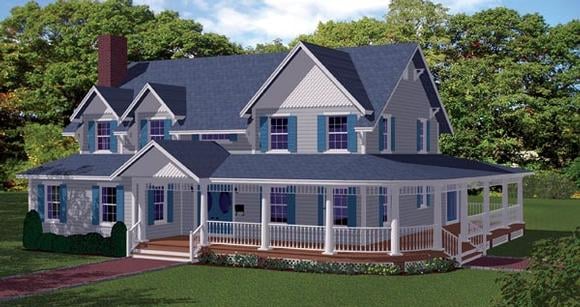 House Plan 71903 with 3 Beds, 5 Baths Elevation