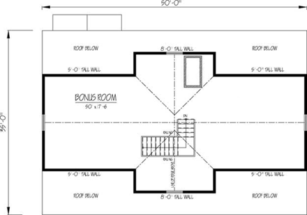 House Plan 71904 with 3 Beds, 3 Baths, 3 Car Garage Third Level Plan