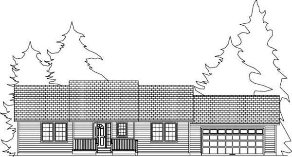 Plan with 1232 Sq. Ft., 2 Bedrooms, 2 Bathrooms, 2 Car Garage Picture 9