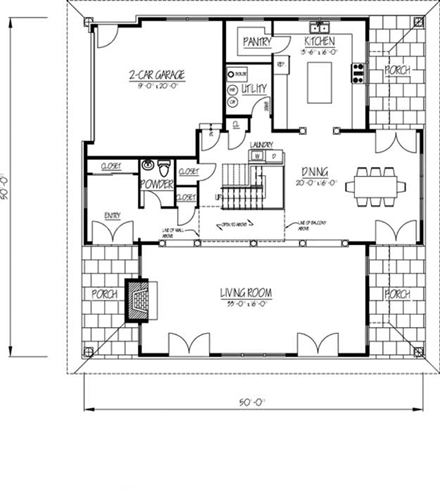 House Plan 71906 with 4 Beds, 4 Baths, 2 Car Garage First Level Plan
