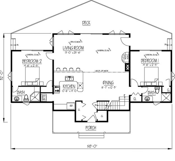House Plan 71909 with 3 Beds, 3 Baths Level One
