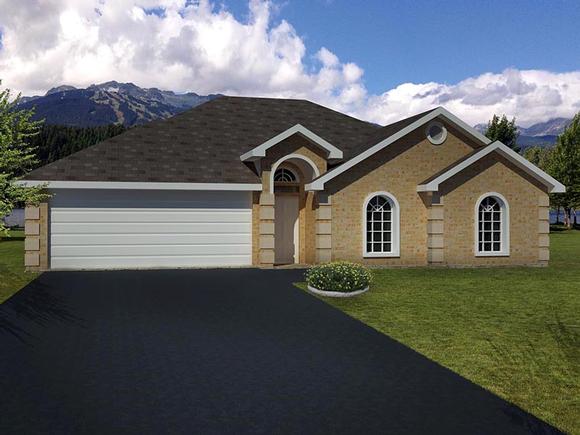 Ranch, Southwest House Plan 71918 with 3 Beds, 2 Baths, 2 Car Garage Elevation