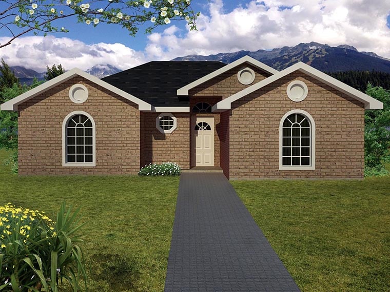 Ranch, Southwest House Plan 71921 with 3 Beds, 2 Baths Elevation