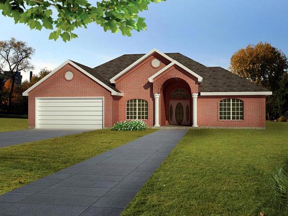 Ranch, Southwest House Plan 71927 with 3 Beds, 2 Baths, 2 Car Garage Elevation
