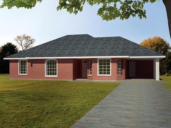 Ranch, Southwest House Plan 71932 with 3 Beds, 2 Baths, 1 Car Garage Elevation