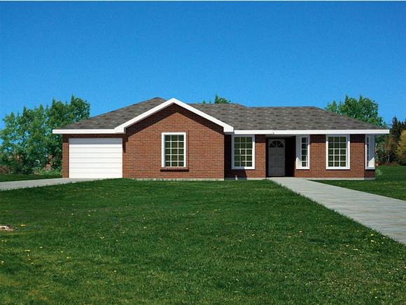 Ranch, Traditional House Plan 71936 with 3 Beds, 2 Baths, 1 Car Garage Elevation