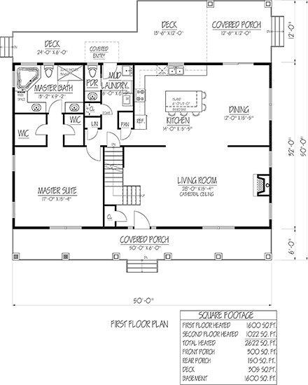 House Plan 71940 - Craftsman Style with 2622 Sq Ft, 3 Bed, 2 Bath