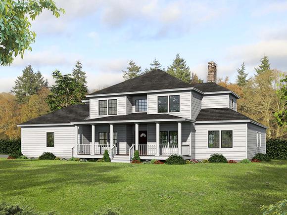 Country, Farmhouse, Traditional House Plan 71942 with 5 Beds, 5 Baths, 2 Car Garage Elevation