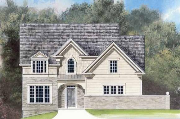 Narrow Lot, Traditional House Plan 72021 with 3 Beds, 3 Baths, 2 Car Garage Elevation