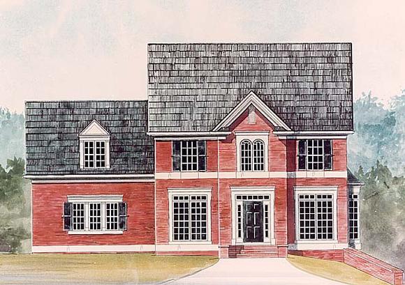 Colonial, Traditional House Plan 72022 with 3 Beds, 3 Baths, 3 Car Garage Elevation