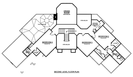 Greek Revival, Traditional House Plan 72039 with 4 Beds, 4 Baths, 2 Car Garage Second Level Plan