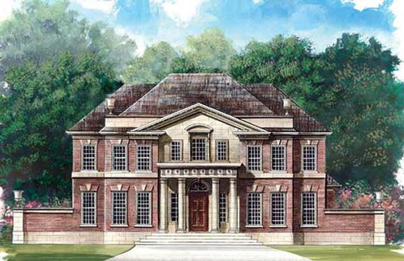 Colonial, Greek Revival House Plan 72050 with 5 Beds, 4 Baths, 3 Car Garage Elevation