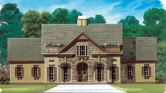 Colonial, European House Plan 72052 with 3 Beds, 3 Baths, 3 Car Garage Elevation