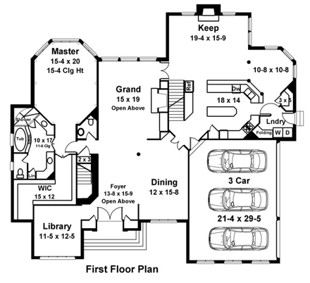 European, Greek Revival House Plan 72070 with 4 Beds, 5 Baths, 3 Car Garage First Level Plan