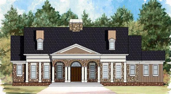 Colonial House Plan 72077 with 3 Beds, 2 Baths, 2 Car Garage Elevation