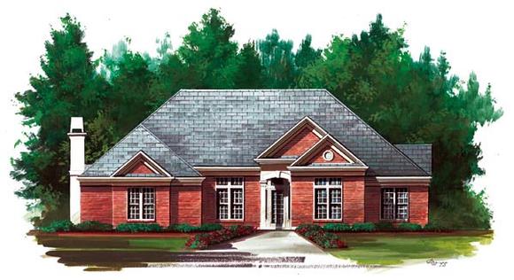 Traditional House Plan 72109 with 3 Beds, 2 Baths, 2 Car Garage Elevation
