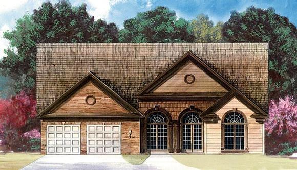 One-Story House Plan 72111 with 3 Beds, 2 Baths, 2 Car Garage Elevation
