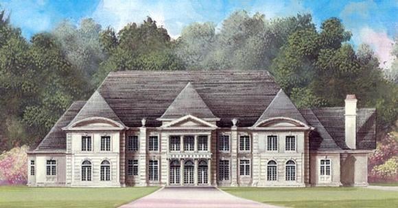 Colonial, Greek Revival House Plan 72123 with 5 Beds, 5 Baths, 4 Car Garage Elevation