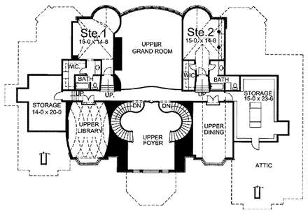 Greek Revival, Victorian House Plan 72125 with 3 Beds, 5 Baths, 3 Car Garage Second Level Plan