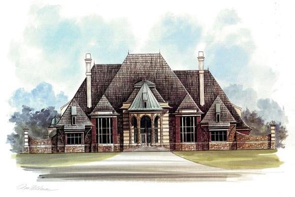 Greek Revival, Victorian House Plan 72125 with 3 Beds, 5 Baths, 3 Car Garage Elevation