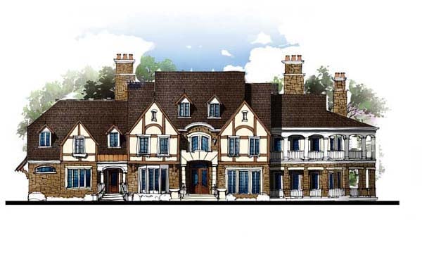 Colonial, Greek Revival Plan with 5745 Sq. Ft., 4 Bedrooms, 6 Bathrooms, 3 Car Garage Picture 2