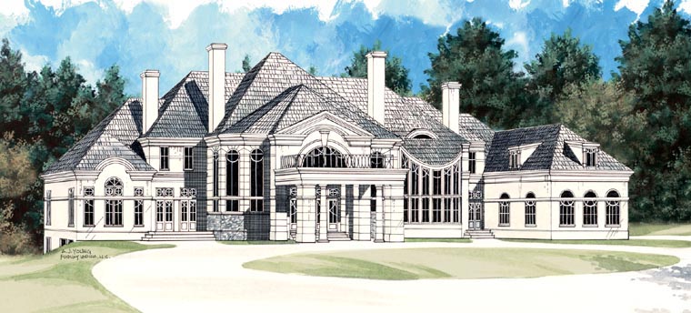 Colonial, Greek Revival Plan with 7885 Sq. Ft., 5 Bedrooms, 5 Bathrooms, 4 Car Garage Picture 11