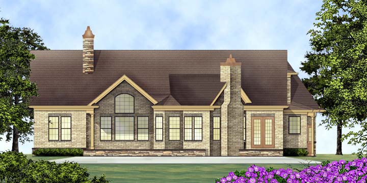 House Plan 72136 with 3 Beds, 3 Baths, 2 Car Garage Rear Elevation