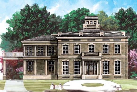 Colonial, Greek Revival House Plan 72141 with 4 Beds, 6 Baths, 3 Car Garage Elevation