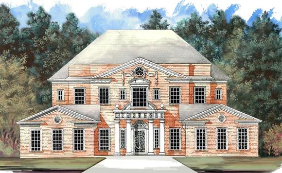 Colonial, Greek Revival, Plantation House Plan 72158 with 4 Beds, 4 Baths, 4 Car Garage Elevation
