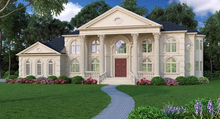 Colonial, Greek Revival, Plantation House Plan 72163 with 5 Beds, 6 Baths, 3 Car Garage Elevation