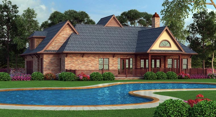 European, French Country, Traditional Plan with 1999 Sq. Ft., 3 Bedrooms, 2 Bathrooms, 2 Car Garage Picture 3