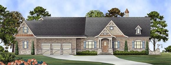 Ranch House Plan 72169 with 3 Beds, 3 Baths, 3 Car Garage Elevation