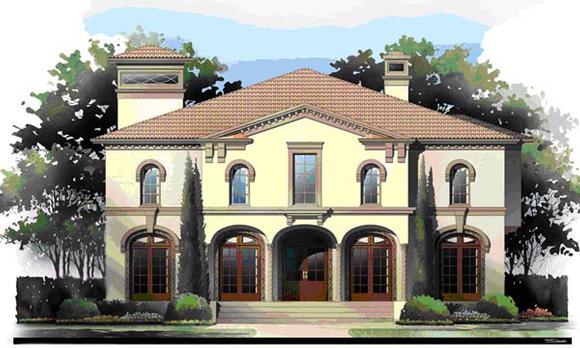 Greek Revival House Plan 72218 with 4 Beds, 4 Baths, 3 Car Garage Elevation