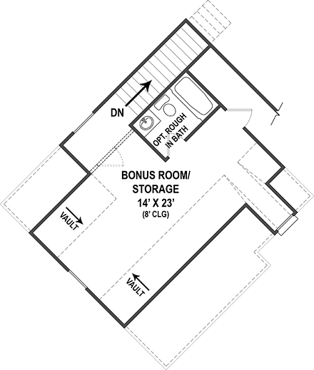 Craftsman, Tudor House Plan 72222 with 3 Beds, 3 Baths, 2 Car Garage Second Level Plan
