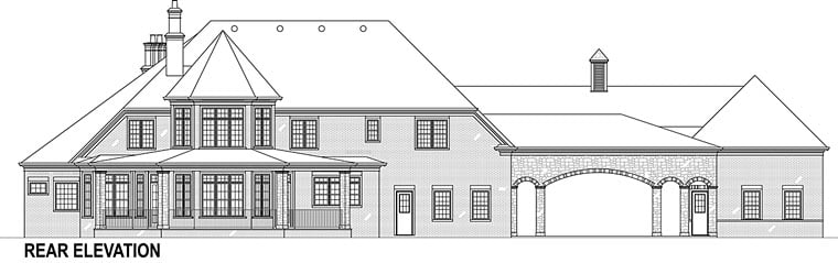 European, French Country Plan with 3302 Sq. Ft., 4 Bedrooms, 4 Bathrooms, 5 Car Garage Picture 6