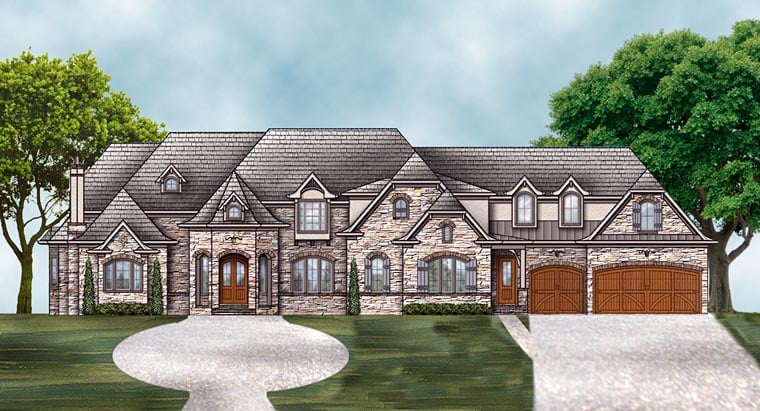 European, French Country House Plan 72230 with 4 Beds, 5 Baths, 3 Car Garage Elevation