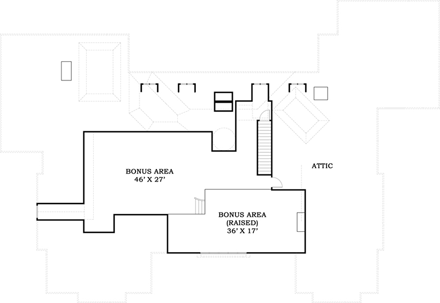 Craftsman, European House Plan 72237 with 3 Beds, 4 Baths, 3 Car Garage Second Level Plan