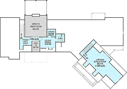 Southern, Traditional House Plan 72245 with 3 Beds, 3 Baths, 3 Car Garage Second Level Plan