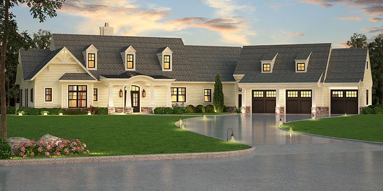Southern, Traditional House Plan 72245 with 3 Beds, 3 Baths, 3 Car Garage Elevation