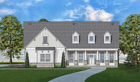 Colonial, Country, Craftsman, Southern House Plan 72247 with 3 Beds, 3 Baths, 2 Car Garage Elevation