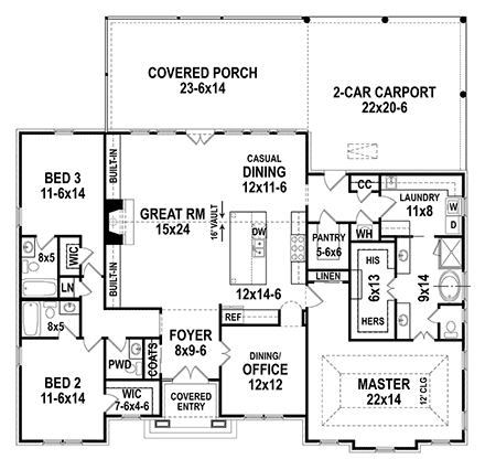 Contemporary, European House Plan 72251 with 3 Beds, 4 Baths, 2 Car Garage First Level Plan